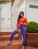 Blusa Básica Gola Alta - Laranja