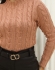 Blusa Gola Alta Trança - Bege Novo