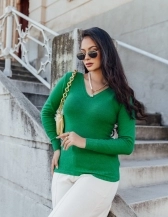 Blusa Básica V - Verde Bandeira