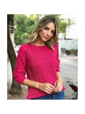 Blusa Lurex Gola Canoa - Pink