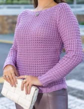 Blusa Pontão Gola Canelada - Lilás