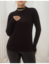 Blusa Básica Gola Alta - Preta