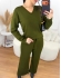 Conjunto Calça e Blusa Decote V - Militar