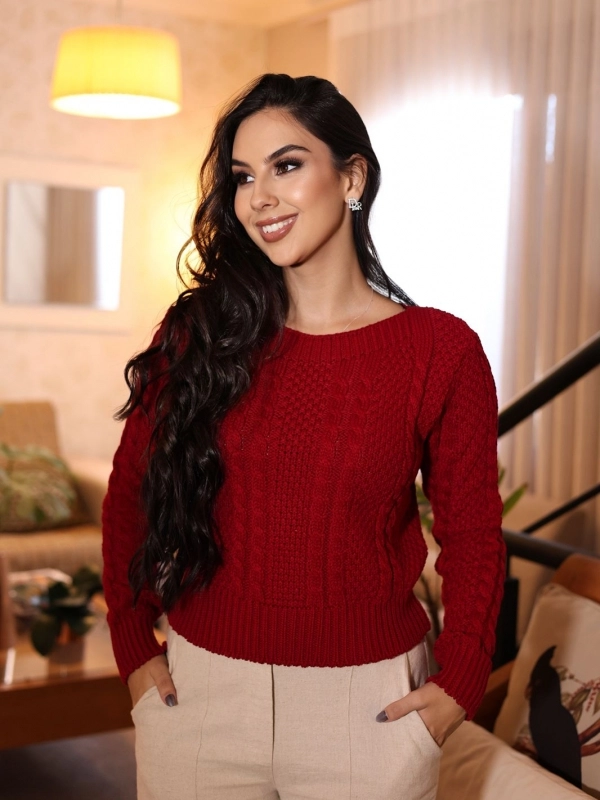 Blusa Links Trança - Vermelho