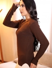 Blusa Canoa Links - Marrom