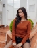 Blusa Lurex Gola Canoa - Terracota
