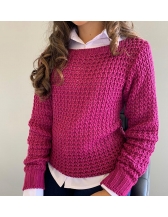 Blusa Pontão Gola Canelada - Fucsia