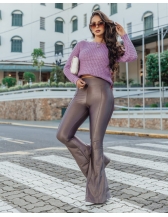 Blusa Pontão Gola Canelada - Lilás