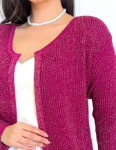 Casaco Pérola Com Brilho - Fuscia