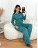 Conjunto Calça e Blusa Canoa Modal - Verde Petróleo