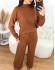 Conjunto Calça e Blusa Gola Alta - Caramelo