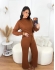 Conjunto Calça e Blusa Gola Alta - Caramelo