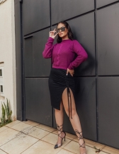 Cropped Gola Alta Trança - Fuscia