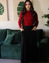 Cropped Gola Alta Trança - Vermelho