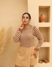 Blusa Listrada - Bege Novo