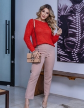 Blusa Pontão Gola Canelada - Laranja