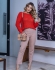 Blusa Pontão Gola Canelada - Laranja