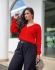 Blusa Pérola Decote V - Vermelho