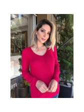 Blusa Pérola Decote V - Pink