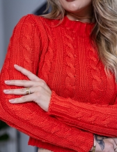 Blusa Gola Alta Trança - Laranja