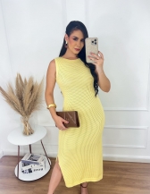 Vestido Canoa - Amarelo Manteiga