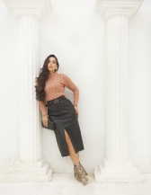 Blusa Gola Alta Trança - Bege Novo