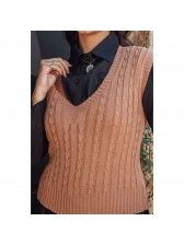 Colete Trança - Bege Novo