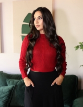 Cropped Gola Alta Trança - Vermelho