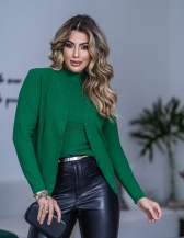 Conjunto Twin Set Gola Alta - Verde Bandeira