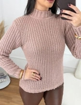 Blusa Mousse Gola Alta - Rose